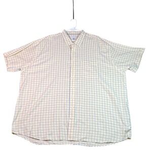 Cutter & Buck Yellow Plaid Button Up Short Sleeve‎ Shirt Pocket Casual 4XT